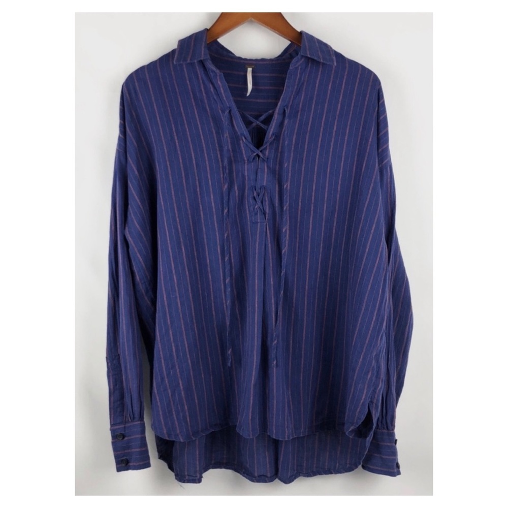 Free People Lace Up Blouse